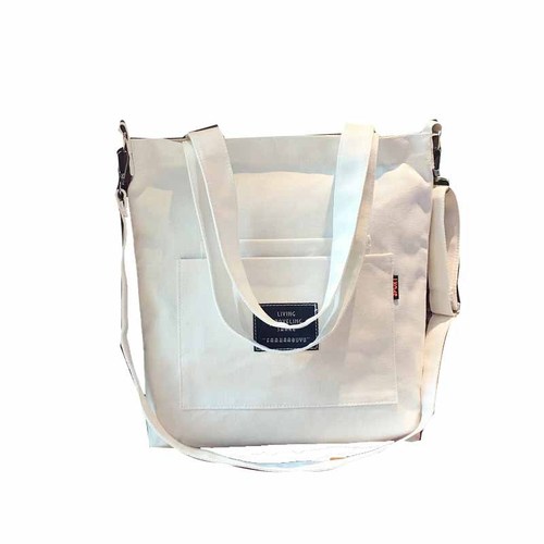 潮包森系大容量帆布单肩斜跨手提包 女简约文艺帆布女包 清新可爱