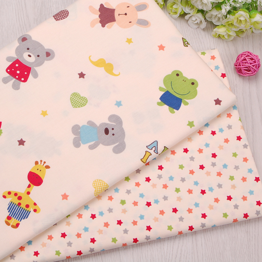 厂家批发 全棉斜纹印花布 卡通纯棉斜纹全棉布料 幼儿园床品布料