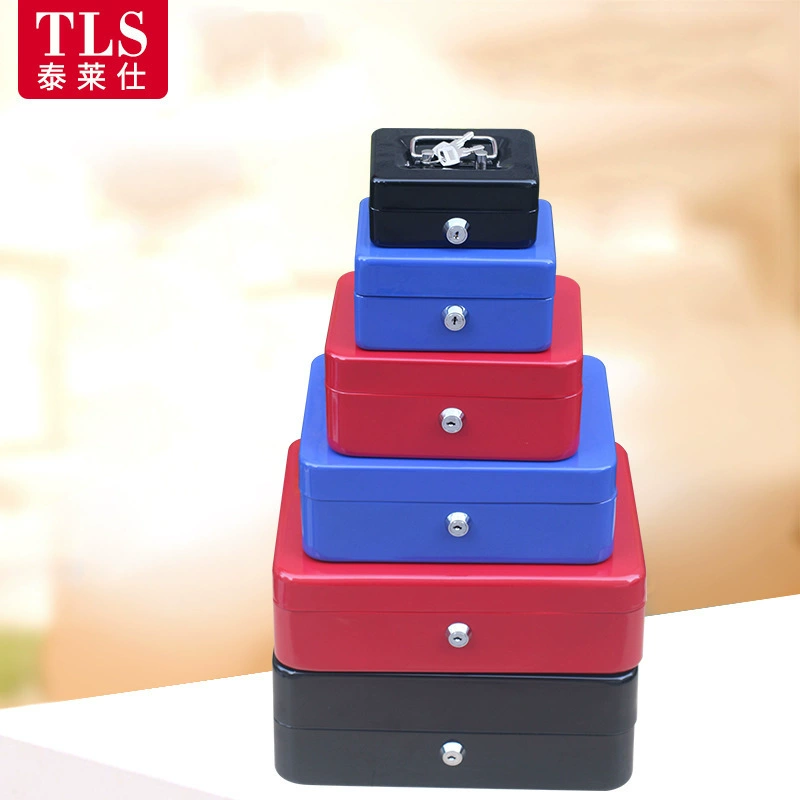 Портативный металлический кассовый ящик для ключей с замком Ящик для хранения бытовых ключей Кассовый ящик с металлическим замком Мини-Сейф