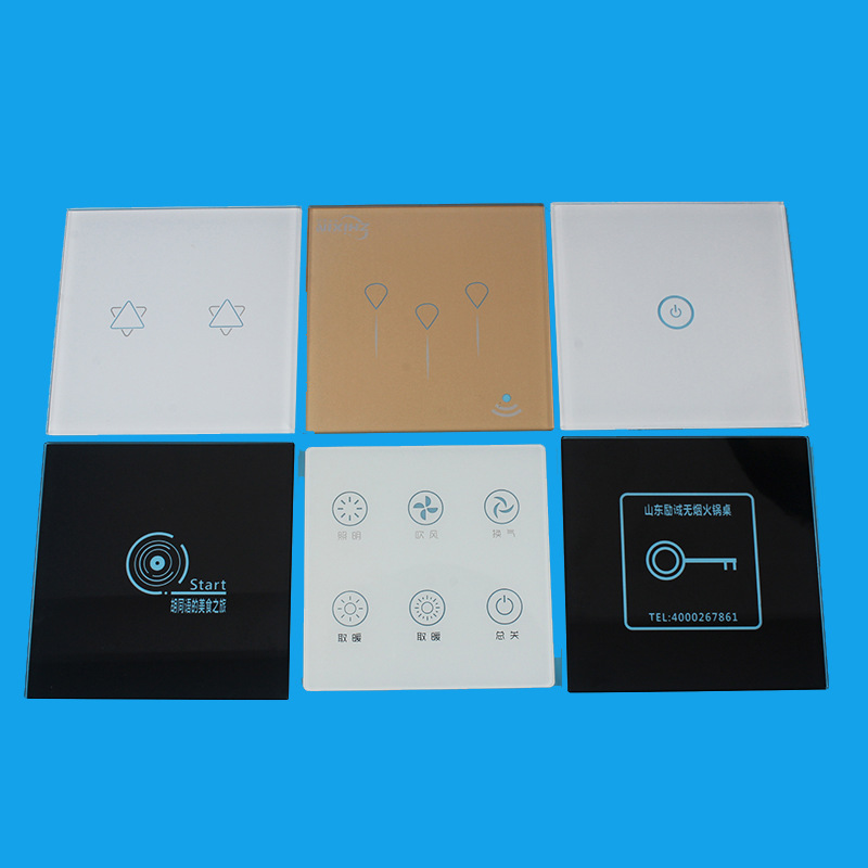 厂家推荐生产加工86型触模开关面板玻璃 家装酒店插座墙壁CNC精雕