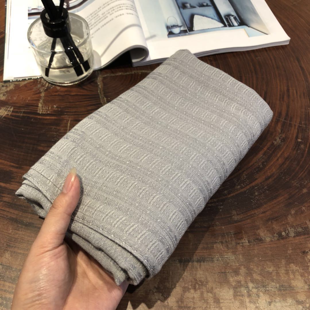 Unisex Literatur und Kunst Baumwoll- und Leinenschal Damenschal mit Jacquardmuster in reiner Farbe Turban_voghion.com