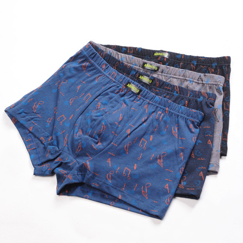 Men's flat-bottom briefs cotton Men's printed breathable comfortable four-pocket briefs Men's cotton briefs wholesale