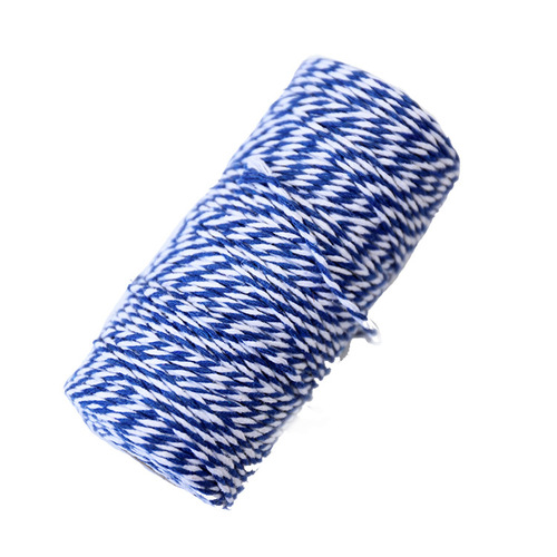 Manufacturer 1.5mm two-color cotton rope diy hand-woven tag rope 100m/roll handmade cotton thread material