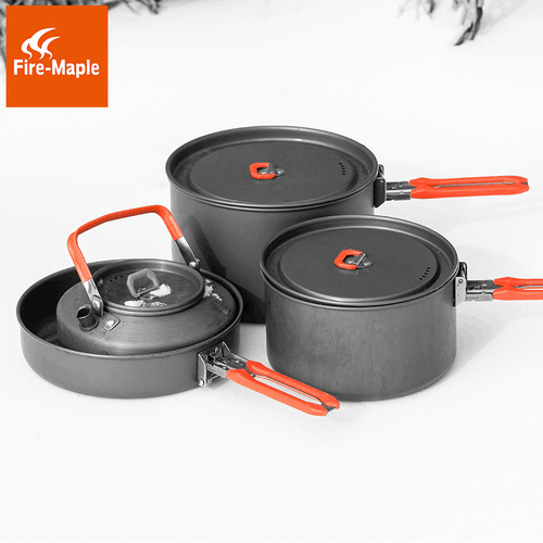 Fire Maple Feast 4 Outdoor Pot Camping Pot Set for 3-4 Persons Portable Folding Outdoor Cooking Pot with 0.8L Teapot