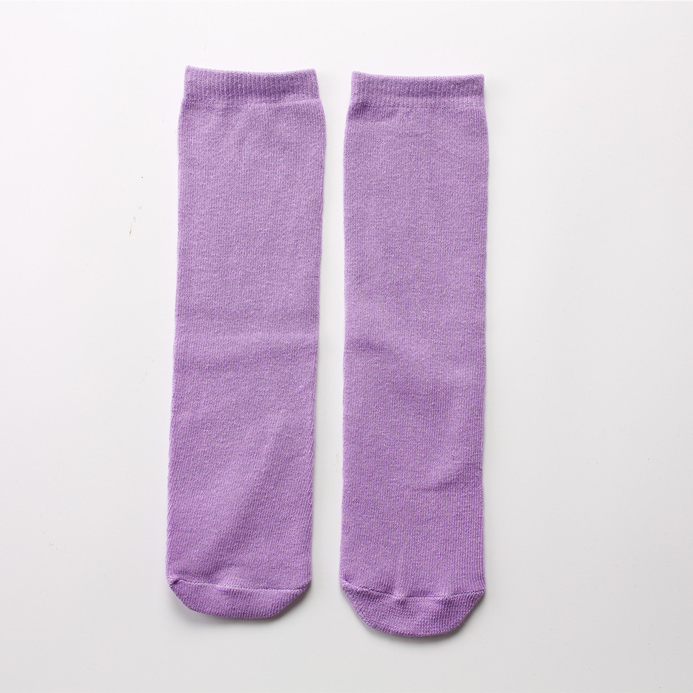 Calcetines de la pila de las mujeres calcetines del padre-hijo del estilo de muy buen gusto brillante del mediados de-becerro del color sólido calcetines del algodón de la moda del todo-fósforo del estilo japonés para los adultos y los niños