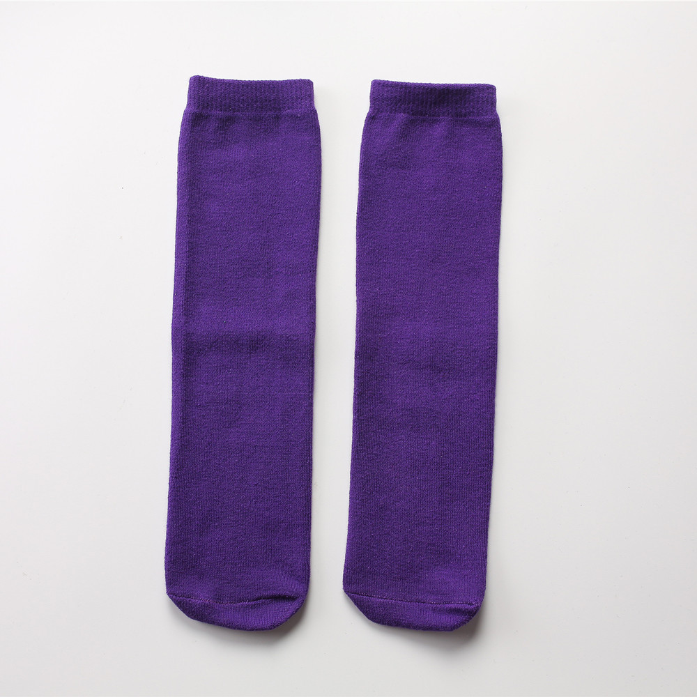 Calcetines de la pila de las mujeres calcetines del padre-hijo del estilo de muy buen gusto brillante del mediados de-becerro del color sólido calcetines del algodón de la moda del todo-fósforo del estilo japonés para los adultos y los niños