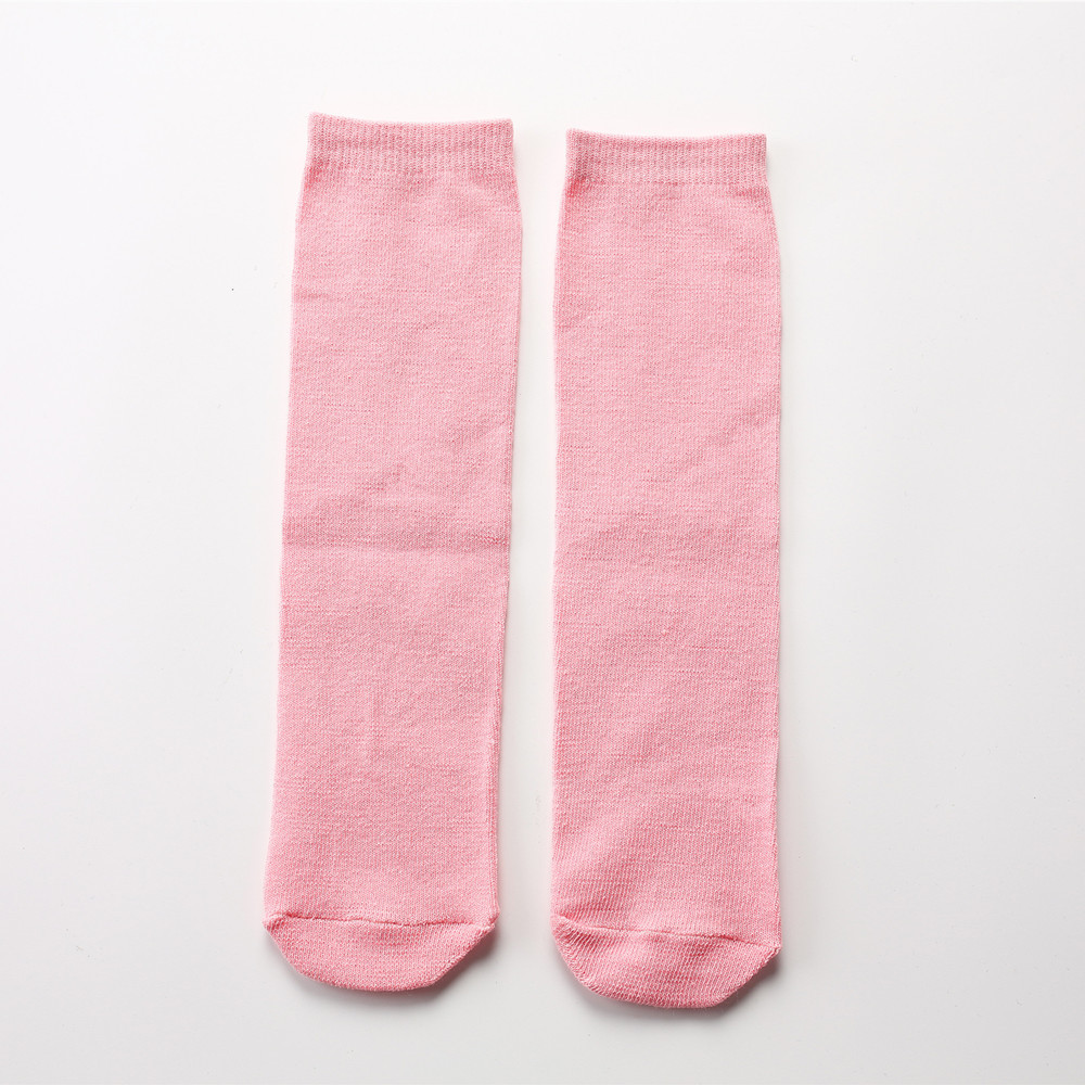Calcetines de la pila de las mujeres calcetines del padre-hijo del estilo de muy buen gusto brillante del mediados de-becerro del color sólido calcetines del algodón de la moda del todo-fósforo del estilo japonés para los adultos y los niños