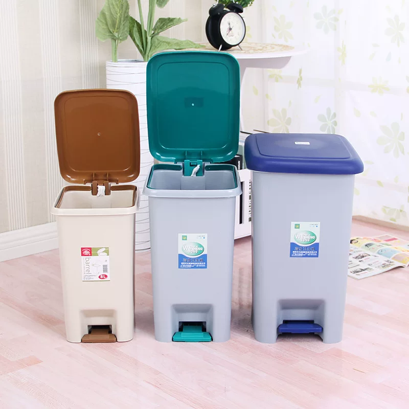 Garbage can for home use, plastic square pedal, design material, wholesale