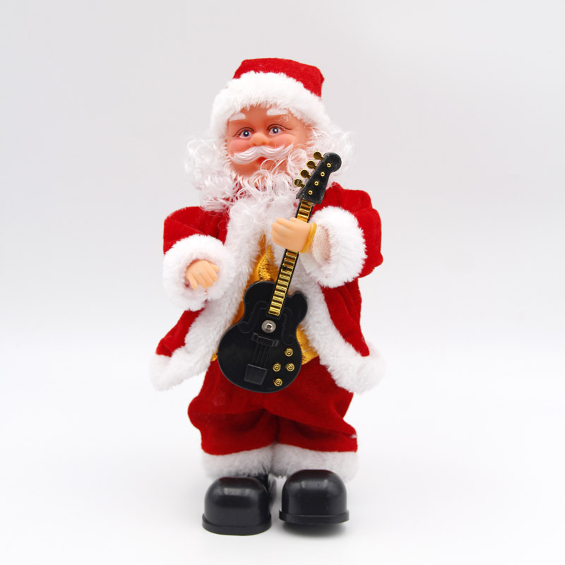 Home & Garden Christmas decorations electric Santa Claus 30CM high five mixed electric dolls children's gifts_voghion.com