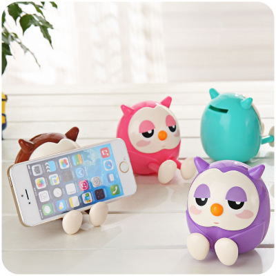 originality Owl Piggy bank Mobile support Lazy man Bracket Bedside multi-function Piggy bank factory Direct selling