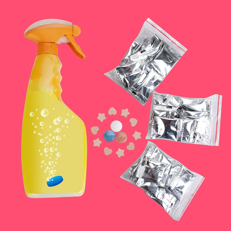 В наличии Твердые чистящие шипучие таблетки для обработки кухни и ванной комнаты Очистка стен стиральная машина очистка туалетной трубы шипучие таблетки