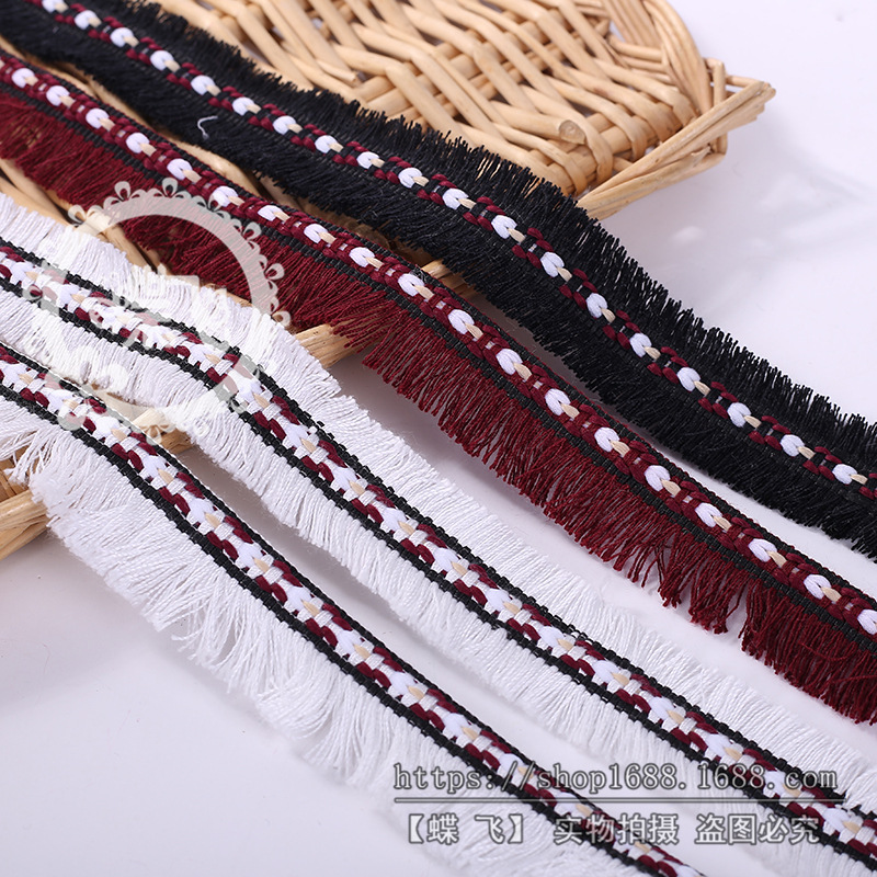 民族风小花流须花边彩色流苏花边 DIY服装家纺箱包辅料花边带