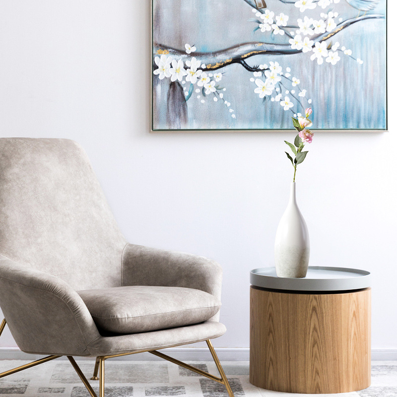 Simple florero de cerámica decoración simple sala de estar modelo Estilo nórdico luz verde ins flor dispositivo arreglo de flores secas