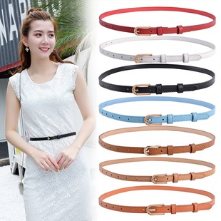 Women's Thin Belt Small Belt Summer Korean Decorative Dress All-match Candy Color Waist Chain Simple Pin Buckle Belt
