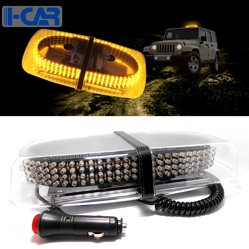 Luz estroboscópica LED ámbar para techo de coche mini barra corta de advertencia rotatoria 240LED