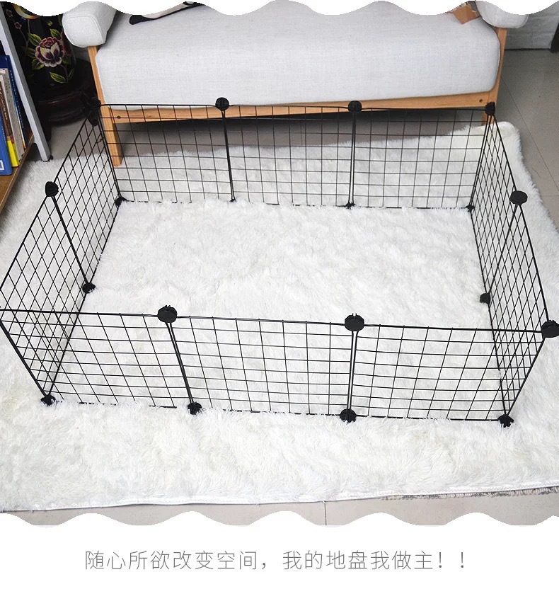 Ligero mascota jaula de hierro multi-funcional valla de montaje Super carga cambiable pequeño mediano perro gato conejo valla