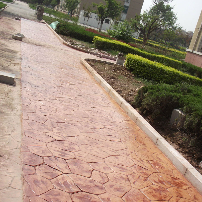 压花地坪艺术地面彩色混凝土材料配方压花水泥路面施工模具规格