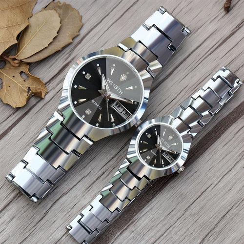 wlisth men's watch fashion men's watch couple watch luminous waterproof steel band watch women's watch wholesale
