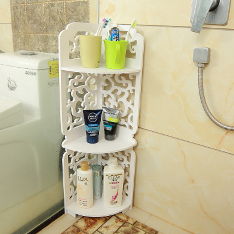 Estante de almacenamiento de baño impermeable baño estante de esquina piso triángulo estante baño Baño estante de almacenamiento
