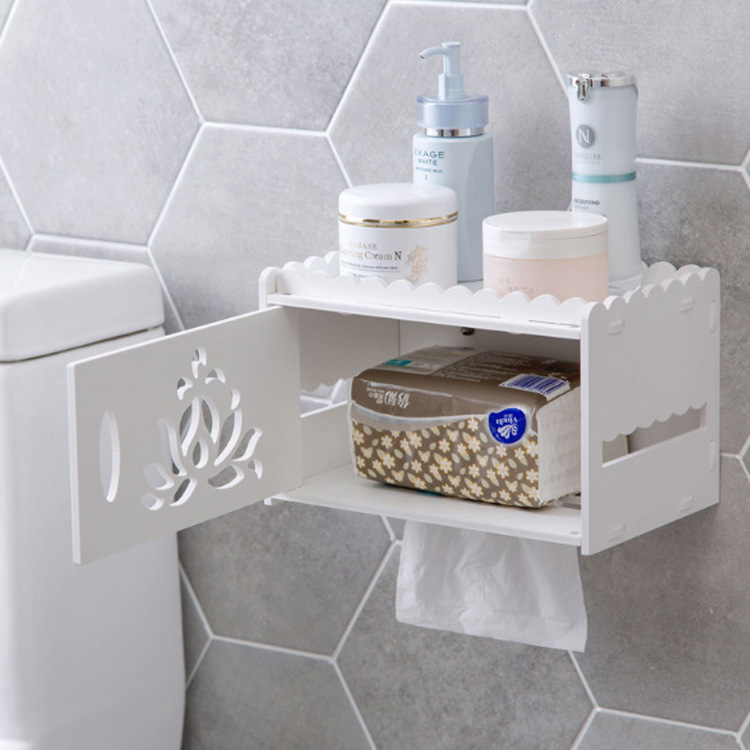 Placa de plástico de madera sanitaria caja de papel higiénico sin perforar titular de tejido higiénico caja de papel higiénico caja de almacenamiento de rack caja de pañuelos