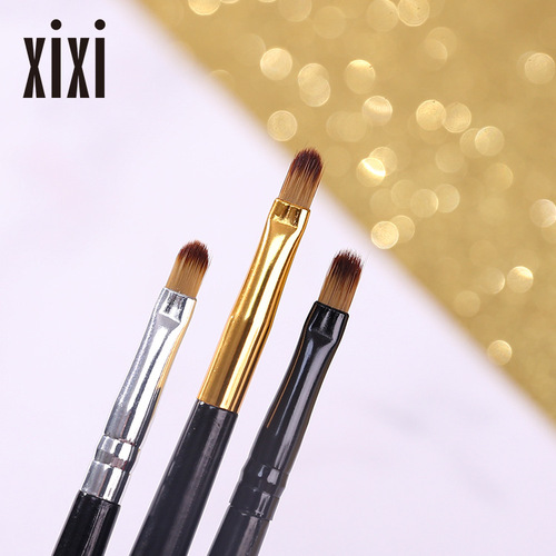 xixi Portable Angled Lip Brush Single Makeup Brush Lip Brush Beauty Makeup Tool Long and Short Rod X718