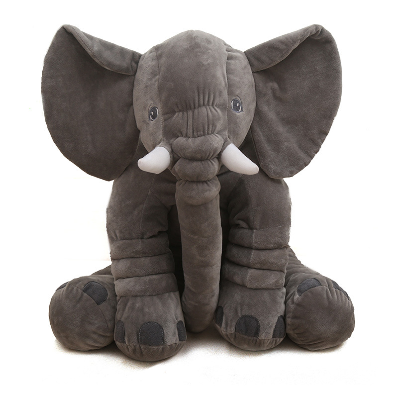 Venta al por mayor directa de fábrica, almohada de elefante adorable, almohada para dormir para bebés, juguete de peluche, muñeco de elefante para bebés, muñeco de consuelo, transfronterizo