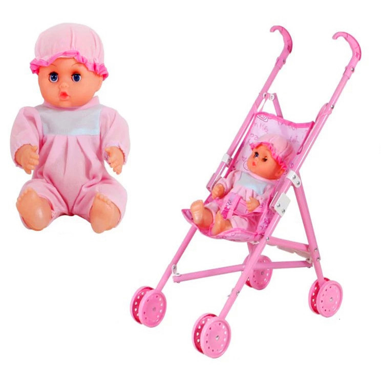 Cochecito de juguete para niñas, venta al por mayor transfronteriza de fábrica, regalo para niños, juego de simulación con muñeca.