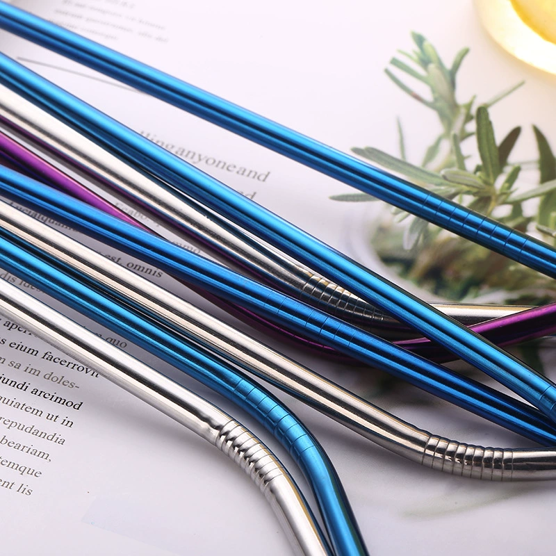 Straw stainless steel, creative metal milk tea, set, custom-made
