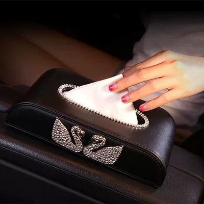Car tissue box/set double Swan Diamond car