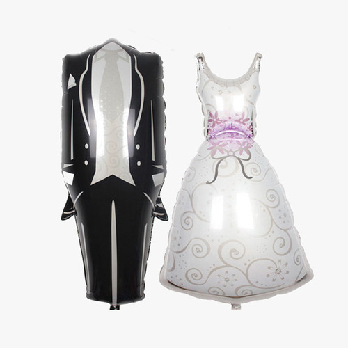 Factory direct sales bride and groom wedding dress suit wedding aluminum film balloon wedding wedding room decoration balloon