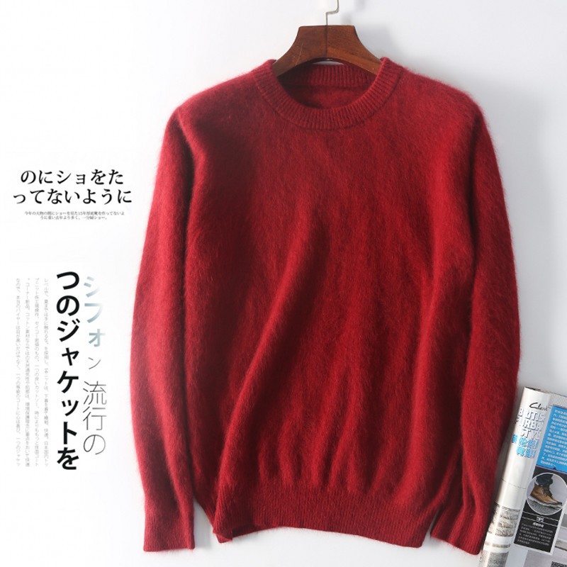 With a round collar, burgundy