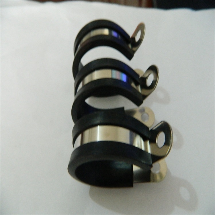 珠海单脚固定金属卡扣 连胶条R型双边线卡16mm