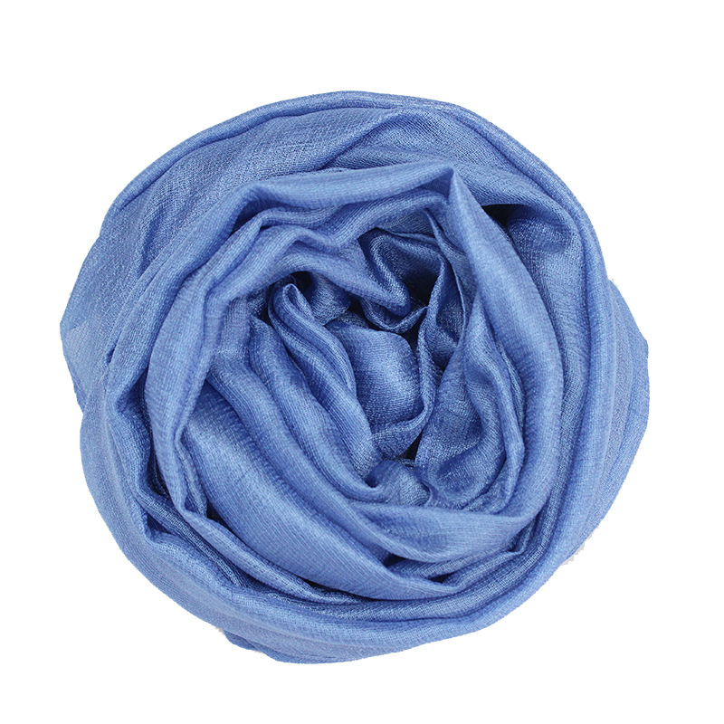 Women's Dutch en Solid Color Pearl Light Beige Silk Beach Sunscreen Scarf_voghion.com