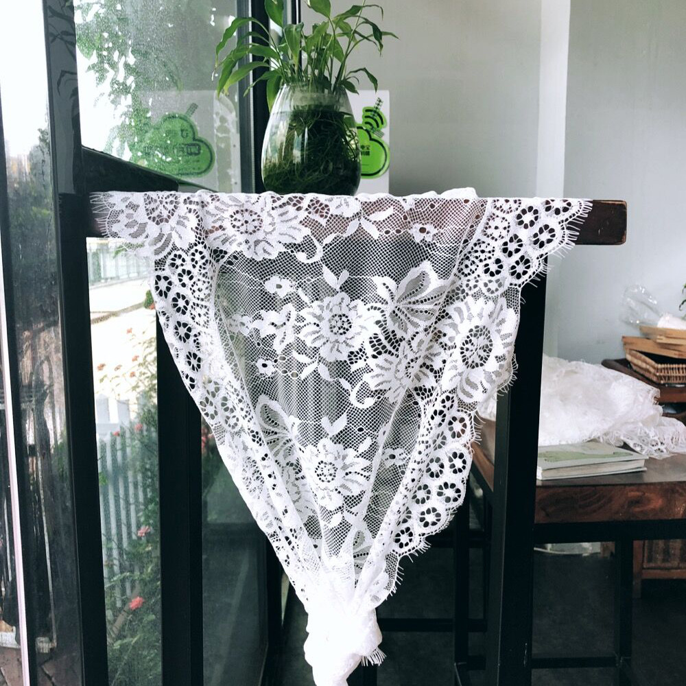 White eyelashes lace tablecloth Wedding White Table Runner 36*300cm