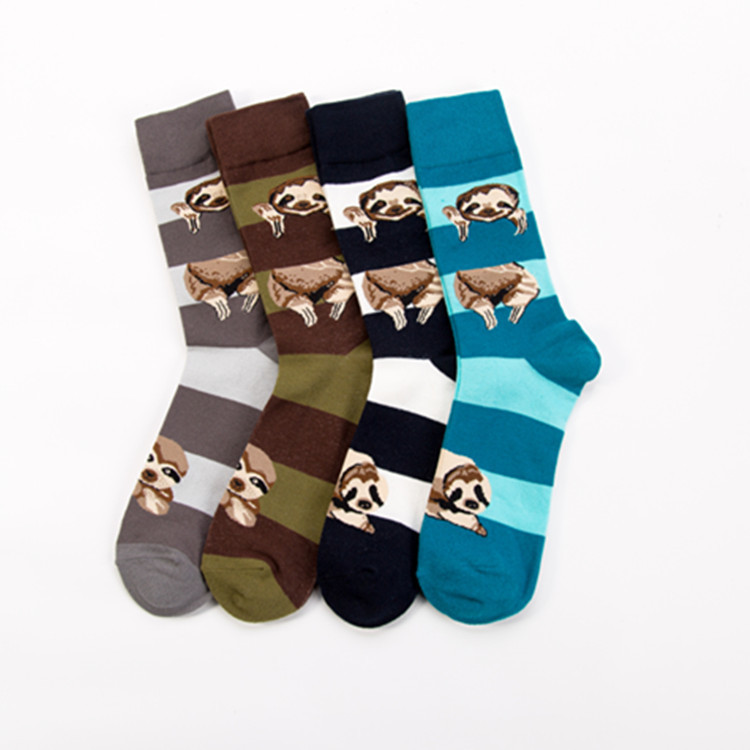 Spot cross-border autumn and winter new socks cotton sloth pattern socks casual fashion tube tide socks manufacturers wholesale Spot cross-border autumn and winter new socks cotton sloth pattern socks casual fashion tube tide socks manufacturers wholesale