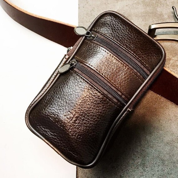 Vertical leather mobile phone waist leather case for the elderly machine domestic machine smart phone waist bag 5.5 inch 6.0 inch large