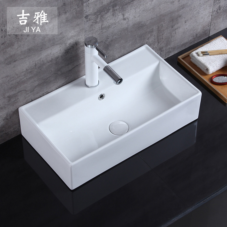 Baño al por mayor lavabo de cerámica blanca mesa de arte lavabo 5855 baño Mesa de la habitación cuenca sola cuenca
