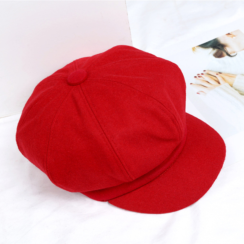 Boina 2020 Otoño e Invierno vintage lana octogonal sombrero ocho piezas pintor sombrero artístico femenino moda juvenil sombrero cálido