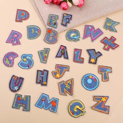 Embroidery patch computerized embroidery personalized DIY denim English letter clothing decoration patch iron-on applique
