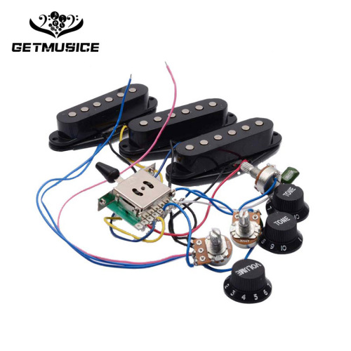 ST electric guitar single pickup full set of circuit with pickup 250K potentiometer electric guitar connection circuit
