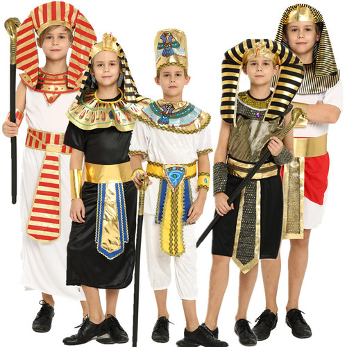 Halloween children's boy heroic Egyptian little warrior costume small Pharaoh prince cosplay costume party dress
