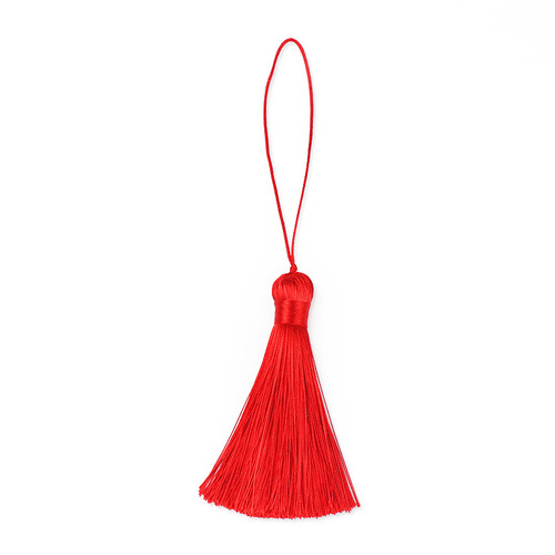 Tassel manufacturer wholesale 8cm short fat tassel supple vertical ice silk tassel tassel bookmark clothing tassel tassel