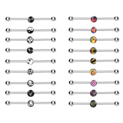 European and American Style Stainless Steel Oil Drip Ear Bone Studs, Titanium Steel Oil Drip Long Ear Accessories Industrial Ear Pins Piercing Ear Expander Earrings