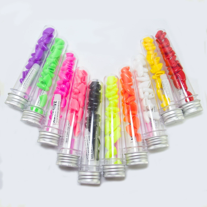 Собачий гвоздь колпачок для собак и домашних животных набор ногтей пробирка коготь набор 20 таблеток/пробирка с клеем и заостренным