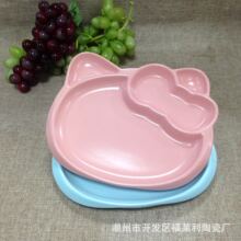陶瓷儿童卡通分格盘早餐水果点心盘创意饺子饭菜凯迪猫盘异型盘