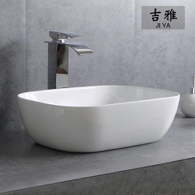 Simple de estilo Europeo borde Delgado mesa de cerámica cuenca lavabo Cuenca del arte baño lavabo del baño fregadero