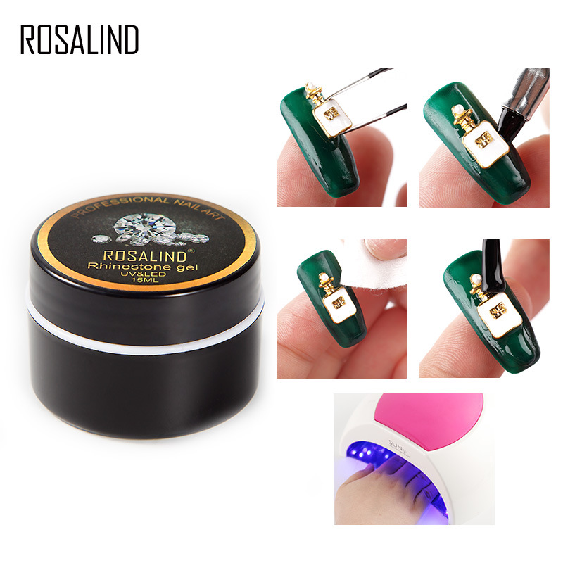 rosalind Nail Jewelry Glue 15ml Strong Hard Seal Gel Nail Polish Glue Transparent Functional Glue