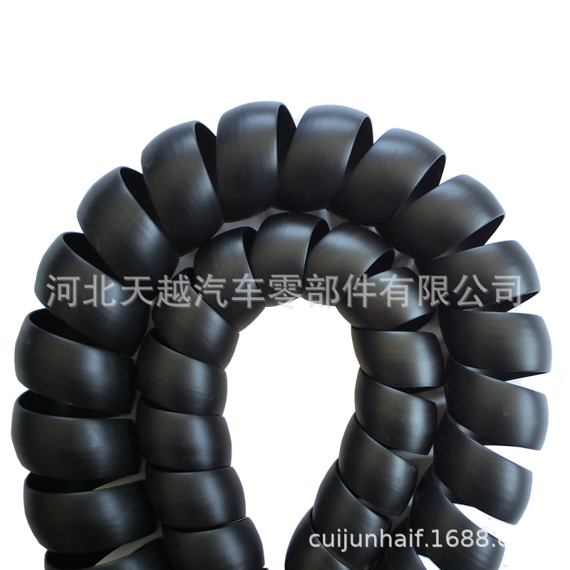 厂家供应机械用高压油管螺旋保护套 黑色弧面油管水管胶管护套