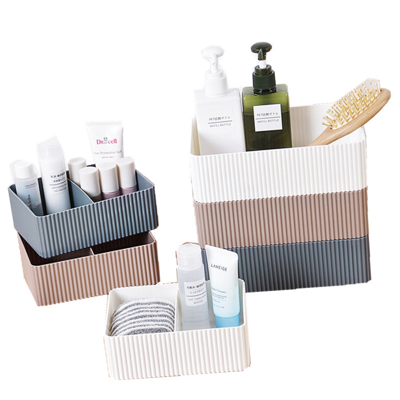 Rectangular Plastic Partition Storage Box, PP, Divided Organizer — Large 20×13×6.5 cm & Medium 16×11.5×5.5 cm