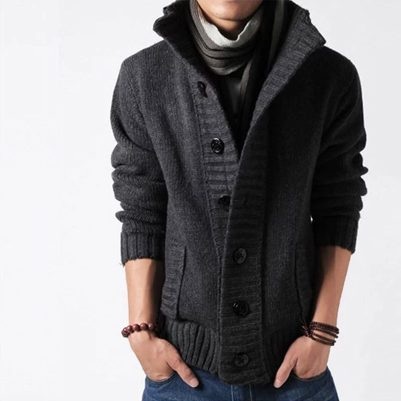 Korean-Style Demi-Season Knitted Cardigan Jacket, Women's, Button Front, Sizes M–XXXL